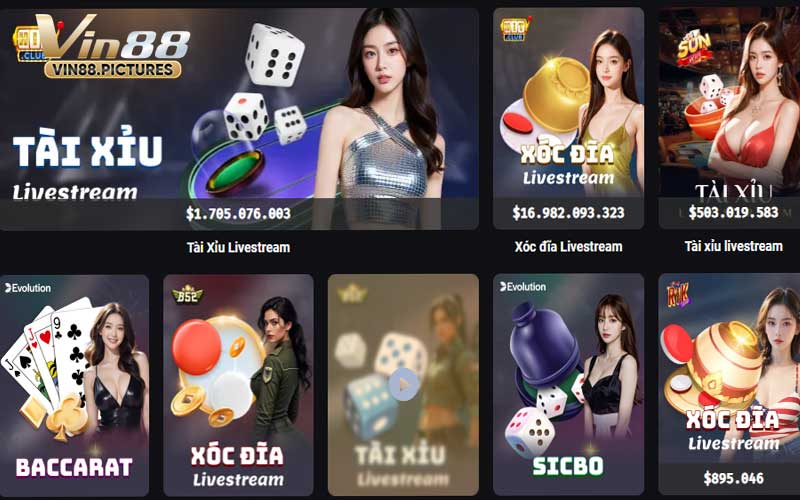 Danh Sách Các Trò Chơi Casino VIN88 Hay Nhất